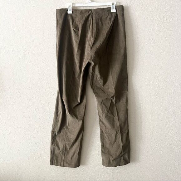 Soft Surroundings Corduroy Wide Leg Pants Size L Front Zip High Rise - Picture 3 of 7